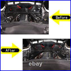 For Corvette C8 2020-23 Black Engine Bay Panel Trim Cover + Curved License Frame